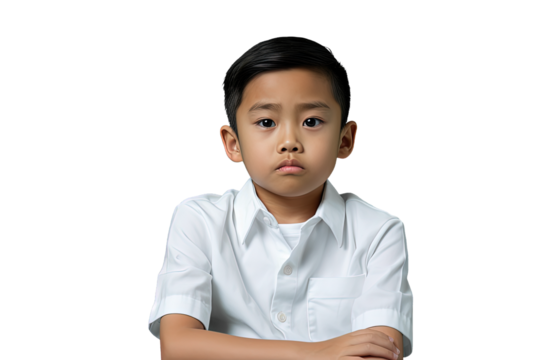 Close up of an angry chinese kid