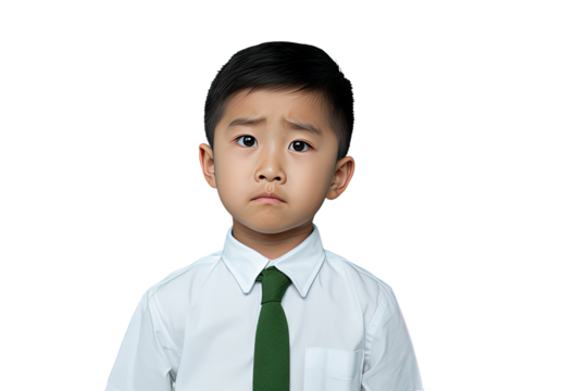 Close up of an angry chinese kid