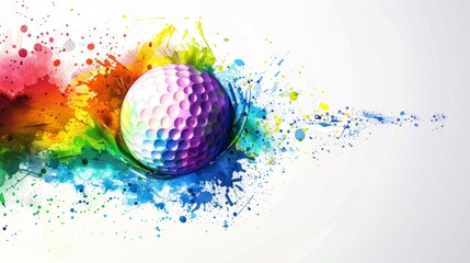 golf concept illustration with bright colored smoke in high resolution and quality