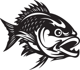Azure Ambiance Tranquil Freshwater Fish Design Symbols Reef Reflections Vibrant Tropical Fish Logo Illustrations