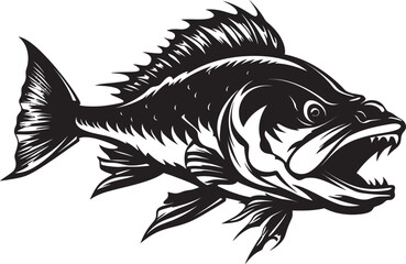 Tidal Treasures Tropical Fish Vector Icons Amazonian Artistry Freshwater Fish Logo Art