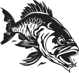 Tropical Fish Fantasy Graphic Emblem Design Freshwater Marvels Vector Iconography
