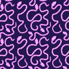 Summer cartoon animals seamless snake pattern for wrapping paper and fabrics and kids print and new 2025 year