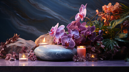 Zen Beauty: Orchid Spa Retreat for Natural Healing and Relaxation with Flower Therapy and Water Massage, generative AI