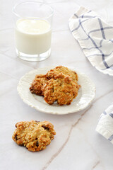 Homemade cookie bites with milk