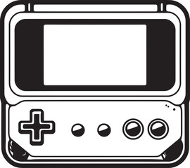 Vintage Gaming Heritage Classic Vector Graphics Retro Joy Machine Portable Gaming Logo