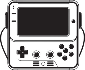 Vintage Pixels Emblem Portable Retro Graphics Gaming Time Capsule Retro Console Vector Icon