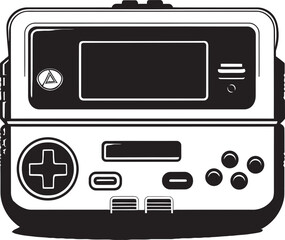 Console of Yesteryears Retro Portable Graphics Pixelated Nostalgia Emblem Classic Vector Icon