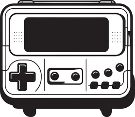 Portable Retro Arcade Logo Gaming System Vector Icon Old School Game Companion Symbol Portable Console Vector Art