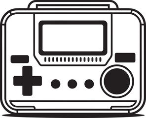 Old School Portable Gaming System Logo Retro Vector Graphic Retro Arcade Companion Symbol Portable Console Vector Art