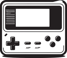 Retro Handheld Entertainment Symbol Portable System Vector Icon 80s Pocket Gaming Icon Retro Vector Graphic