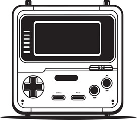 Old School Pocket Arcade Logo Retro Vector Graphic 80s Retro Game Companion Icon Portable Console Vector Art