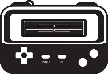 Nostalgic Pocket Gaming Logo Retro Vector Graphic Antique Handheld Gaming Companion Symbol Portable Console Vector Art
