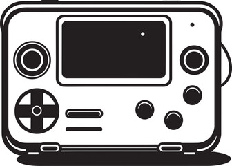 Classic Handheld Game Emblem Retro Vector Icon Nostalgic Pocket Gaming Symbol Portable Console Vector Graphic