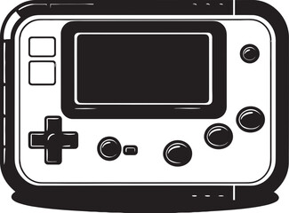 Nostalgic Portable Gaming Retro Console Vector Logo Vintage Handheld Gaming Icon Retro Vector Design
