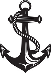 Oceanic Journey Symbol Ship Anchor with Rope Vector Design Classic Nautical Emblem Anchor and Rope Vector Graphic