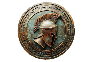 Fiery Spartan Battle Standard Isolated on Transparent Background