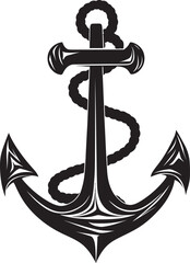 Nautical Heritage Symbol Ship Anchor with Rope Vector Design Seafaring Tradition Emblem Anchor and Rope Vector Graphic