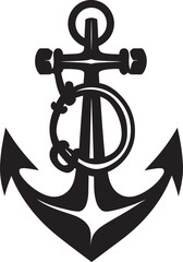 Seafaring Tradition Emblem Anchor and Rope Vector Graphic Oceanic Journey Logo Ship Anchor with Rope Vector Icon