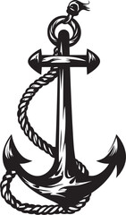 Nautical Navigator Symbol Ship Anchor with Rope Vector Icon Seafaring Tradition Emblem Anchor Rope Vector Design