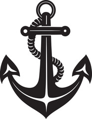 Sailors Pride Badge Anchor and Rope Vector Emblem Vintage Nautical Symbol Ship Anchor with Rope Vector Icon