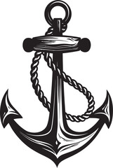 Seafaring Tradition Emblem Anchor and Rope Vector Emblem Oceanic Discovery Badge Ship Anchor with Rope Vector Icon