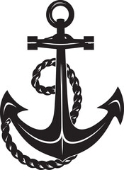Nautical Tradition Icon Ship Anchor with Rope Vector Logo Seafarers Badge Symbol Anchor Rope Vector Graphic