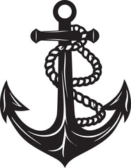 Seafarers Pride Symbol Anchor Rope Vector Design Coastal Adventure Emblem Ship Anchor with Rope Vector Logo