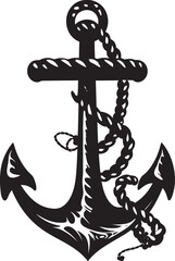 Maritime Tradition Symbol Ship Anchor with Rope Vector Design Vintage Seafaring Insignia Anchor Rope Vector Logo