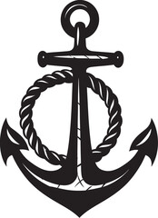 Nautical Tradition Emblem Anchor Rope Vector Design Seafarers Badge Symbol Ship Anchor with Rope Vector Logo