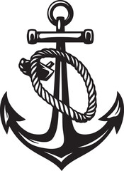 Maritime Heritage Emblem Anchor and Rope Vector Design Nautical Navigator Icon Ship Anchor with Rope Graphic