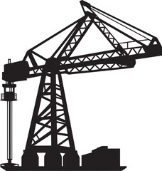 Cargo Handling Facility Emblem Port Crane Vector Logo Marine Terminal Symbol Shipping Port Crane Design