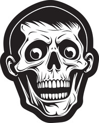 Startled Skeleton Vector Logo Design Bone Chilling Surprise Shocked Skeleton Graphic