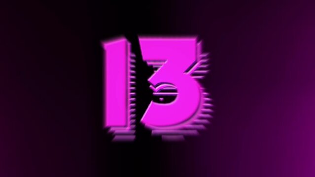 Digital Countdown Animation With Purple Light Leak