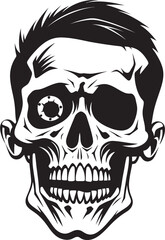 Grim Surprise Badge Shocked Skeleton Emblem Frightening Skeleton Logo Startled Vector Graphic