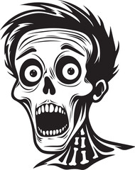 Haunting Skeletal Emblem Shocked Vector Logo Startled Skeleton Symbol Bone Chilling Vector Graphic