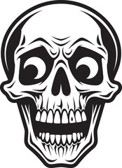 Dreadful Surprise Logo Shocked Skeleton Vector Design Spooky Skeleton Icon Startled Vector Logo