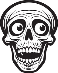 Bone Chilling Surprise Shocked Skeleton Vector Graphic Skeleton Horror Emblem Startled Vector Logo