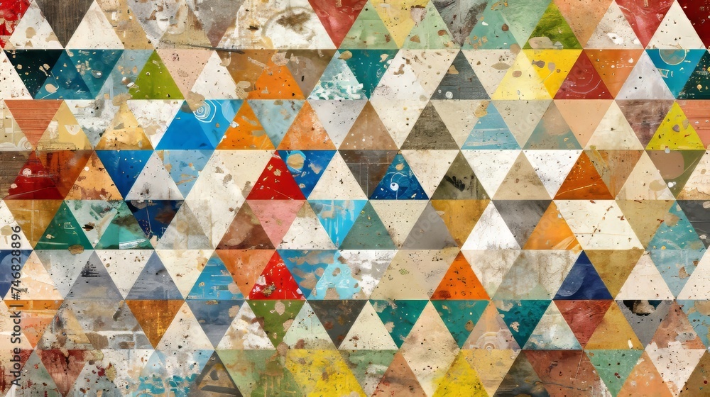 Aufkleber vibrant geometric backgrounds with sharp angles and colors for striking compositions