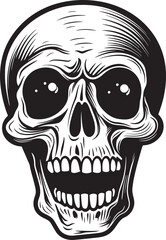 Chilling Surprise Emblem Startled Skeleton Vector Design Skeleton Horror Symbol Petrifying Vector Logo