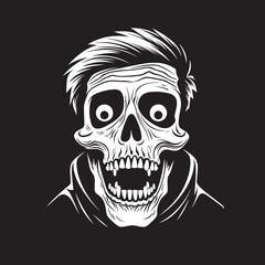 Petrifying Skeleton Icon Shocked Vector Graphic Spooky Surprise Emblem Startled Vector Design