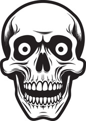 Terrifying Skeleton Symbol Shocked Skeleton Vector Graphic Startled Bone Structure Emblem Bone Chilling Vector Logo