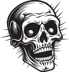 Surprised Skeleton Graphic Petrifying Vector Logo Grim Surprise Emblem Startled Vector Graphic