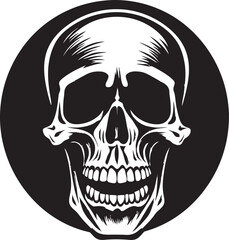 Grim Surprise Emblem Startled Vector Graphic Haunting Bone Structure Symbol Shocked Skeleton Vector Logo