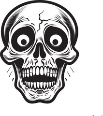 Chilling Surprise Icon Bone Chilling Skeleton Vector Design Skeleton Horror Emblem Shocked Vector Graphic
