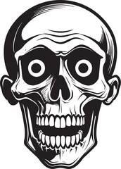 Eerie Surprise Emblem Shocked Vector Graphic Petrifying Skeleton Symbol Startled Vector Design