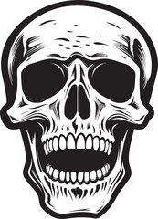 Haunting Skeleton Emblem Petrifying Vector Logo Surprised Bone Structure Icon Startled Vector Graphic