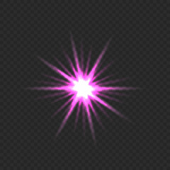 Anime vector flash. Pink bright star. Illustration