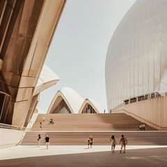 Sunny Day at the Iconic Sydney Opera House with Visitors
