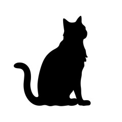 cat black and white  vector illustration isolated transparent background logo, cut out or cutout t-shirt print design
